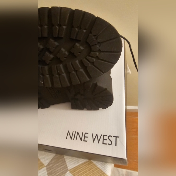 Nine West Black and Silver Sequin Combat Boots - Picture 16 of 16